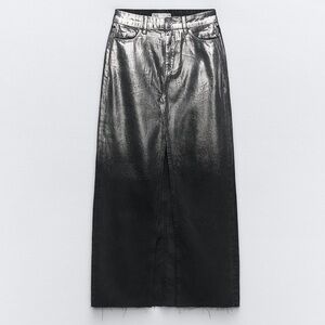 Demon Silver foil slit skirt